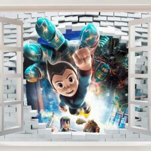Tranh Dán Tường 3D Hoạt Hình Em Bé Mã 3Dw0126