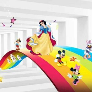Tranh Dán Tường 3D Hoạt Hình Em Bé Mã 3Dw0166