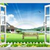 Tranh Dán Tường 3D Hình Cửa Sổ Mã Cs0153 1 CS0153