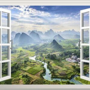 Tranh Dán Tường 3D Hình Cửa Sổ Mã Cs090