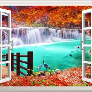 Tranh Dán Tường 3D Hình Cửa Sổ Mã Cs093