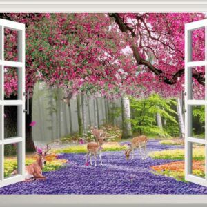 Tranh Dán Tường 3D Hình Cửa Sổ Mã Cs099