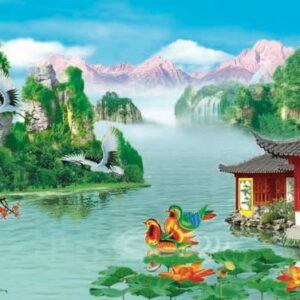 Tranh Dán Tường 3D Sơn Thủy Mã St010