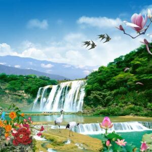 Tranh Dán Tường 3D Sơn Thủy Mã St0108