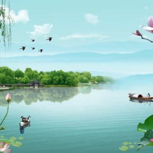 Tranh Dán Tường 3D Sơn Thủy Mã St0114