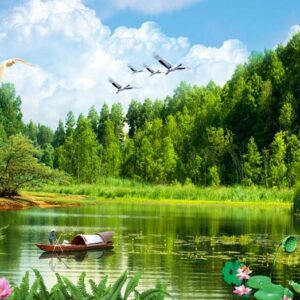 Tranh Dán Tường 3D Sơn Thủy Mã St0116