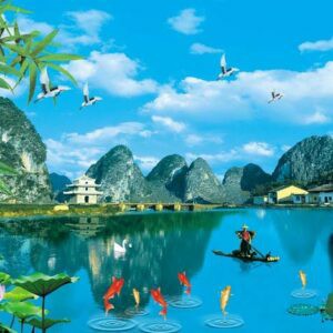 Tranh Dán Tường 3D Sơn Thủy Mã St0117