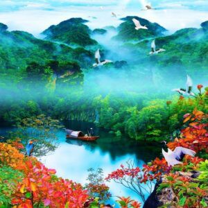 Tranh Dán Tường 3D Sơn Thủy Mã St0125