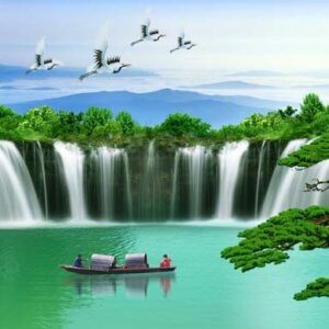 Tranh Dán Tường 3D Sơn Thủy Mã St0131