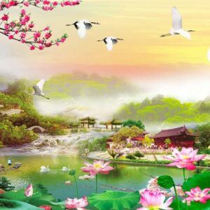 Tranh Dán Tường 3D Sơn Thủy Mã St0136