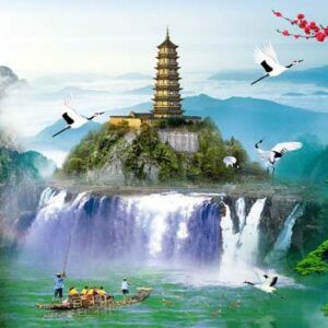 Tranh Dán Tường 3D Sơn Thủy Mã St014