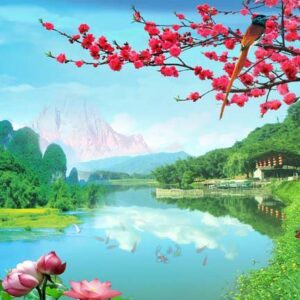 Tranh Dán Tường 3D Sơn Thủy Mã St0149