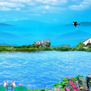 Tranh Dán Tường 3D Sơn Thủy Mã St0152