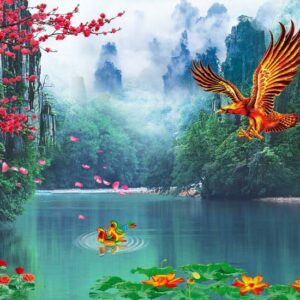 Tranh Dán Tường 3D Sơn Thủy Mã St0157