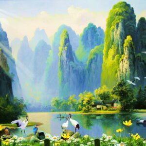 Tranh Dán Tường 3D Sơn Thủy Mã St0163