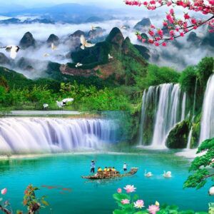 Tranh Dán Tường 3D Sơn Thủy Mã St0165