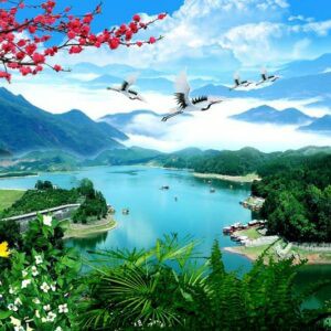 Tranh Dán Tường 3D Sơn Thủy Mã St0169