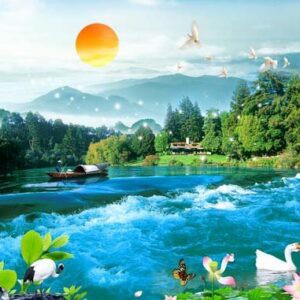 Tranh Dán Tường 3D Sơn Thủy Mã St0170