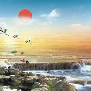 Tranh Dán Tường 3D Sơn Thủy Mã St018
