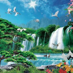 Tranh Dán Tường 3D Sơn Thủy Mã St0182