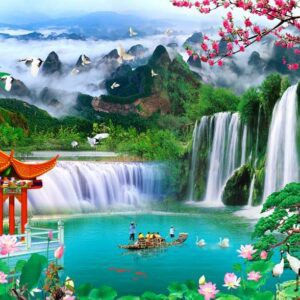 Tranh Dán Tường 3D Sơn Thủy Mã St0201