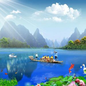 Tranh Dán Tường 3D Sơn Thủy Mã St0202