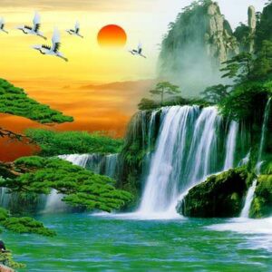 Tranh Dán Tường 3D Sơn Thủy Mã St0205