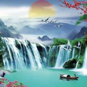 Tranh Dán Tường 3D Sơn Thủy Mã St0206