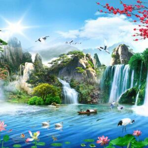 Tranh Dán Tường 3D Sơn Thủy Mã St0207