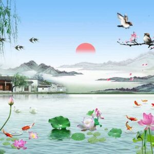Tranh Dán Tường 3D Sơn Thủy Mã St0213