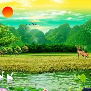Tranh Dán Tường 3D Sơn Thủy Mã St0215