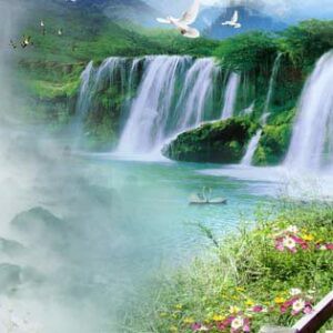 Tranh Dán Tường 3D Sơn Thủy Mã St025