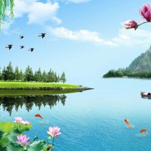 Tranh Dán Tường 3D Sơn Thủy Mã St030