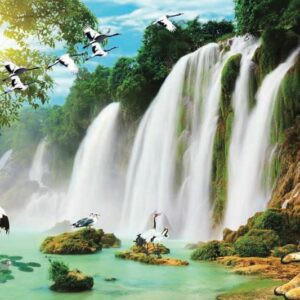 Tranh Dán Tường 3D Sơn Thủy Mã St034