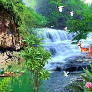 Tranh Dán Tường 3D Sơn Thủy Mã St042