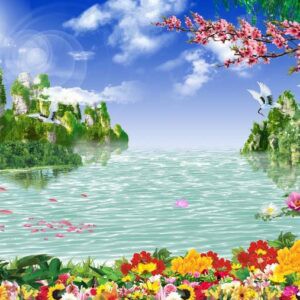 Tranh Dán Tường 3D Sơn Thủy Mã St045