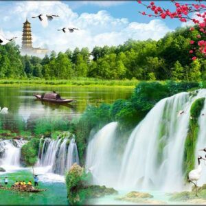 Tranh Dán Tường 3D Sơn Thủy Mã St047
