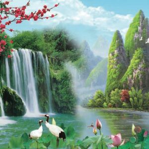 Tranh Dán Tường 3D Sơn Thủy Mã St049
