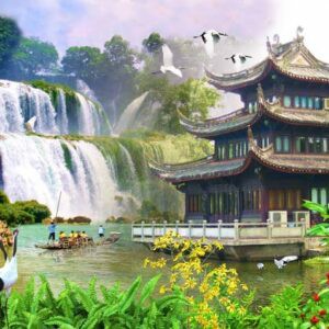 Tranh Dán Tường 3D Sơn Thủy Mã St052