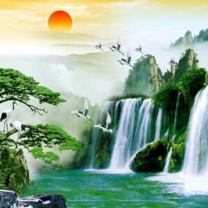 Tranh Dán Tường 3D Sơn Thủy Mã St053