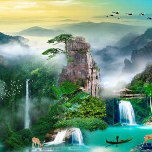 Tranh Dán Tường 3D Sơn Thủy Mã St054
