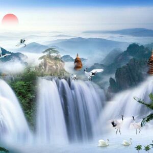 Tranh Dán Tường 3D Sơn Thủy Mã St056