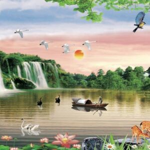Tranh Dán Tường 3D Sơn Thủy Mã St060