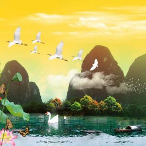 Tranh Dán Tường 3D Sơn Thủy Mã St064
