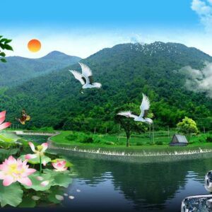 Tranh Dán Tường 3D Sơn Thủy Mã St067