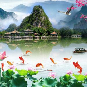 Tranh Dán Tường 3D Sơn Thủy Mã St069