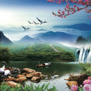 Tranh Dán Tường 3D Sơn Thủy Mã St070