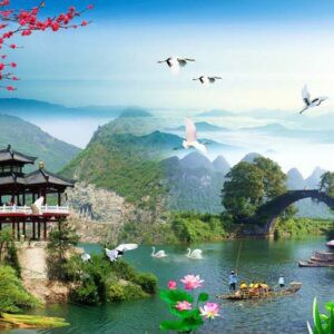 Tranh Dán Tường 3D Sơn Thủy Mã St083