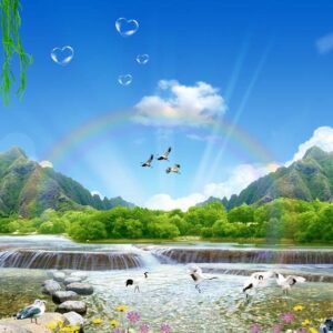 Tranh Dán Tường 3D Sơn Thủy Mã St085