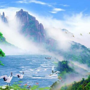 Tranh Dán Tường 3D Sơn Thủy Mã St087